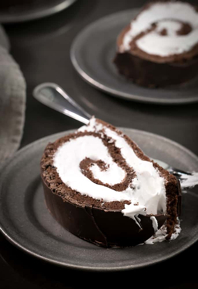 Gluten Free Swiss Roll Cake Recipe | Chocolate Sponge with Creme Filling