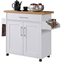 Hodedah Kitchen Island with Spice Rack Towel Rack & Drawer only $112.63