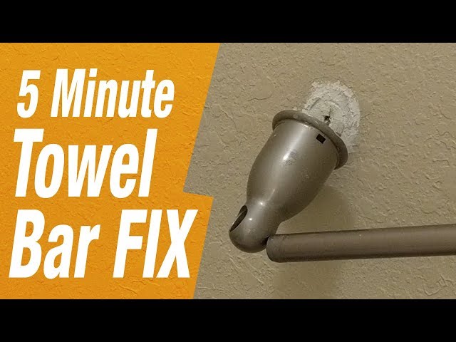 If your bathroom towel hanger got pulled out of the wall this is an easy fix to get it up hanging towels again