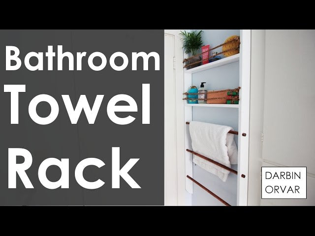 With basic wood I made a towel rack and bathroom shelf for a very small corner of the room