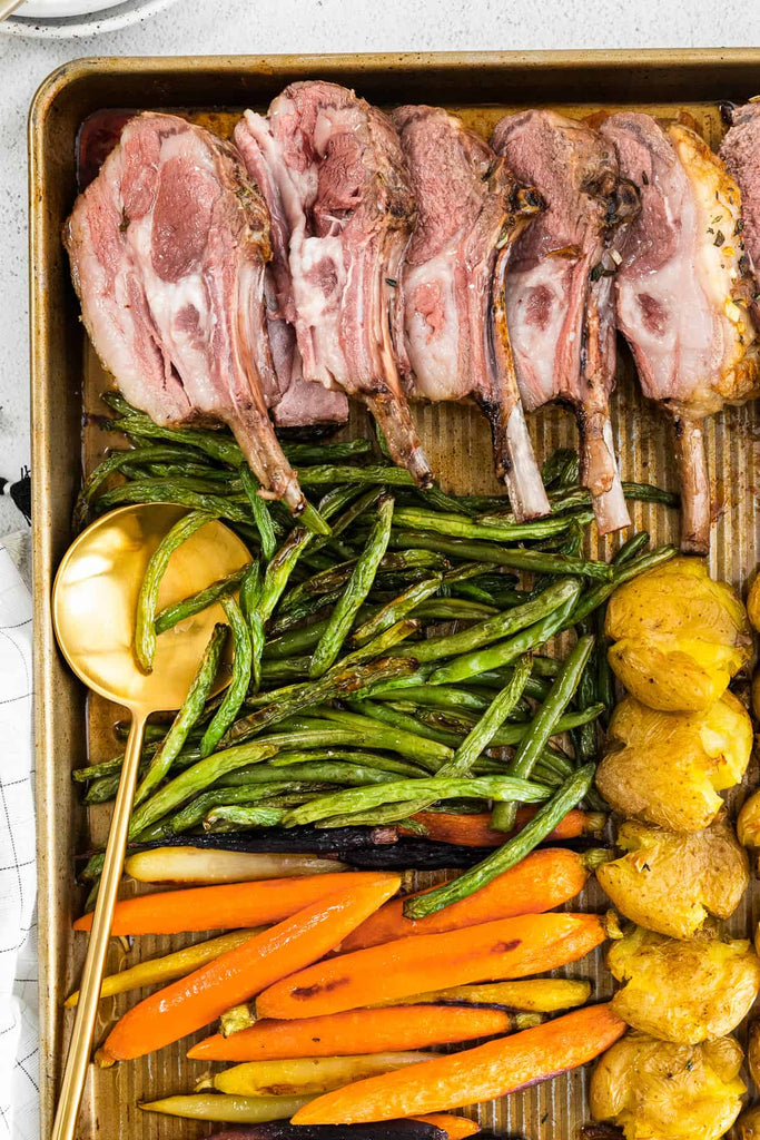 This sheet pan Easter dinner means you can make a holiday meal that is beautiful, delicious, AND easy