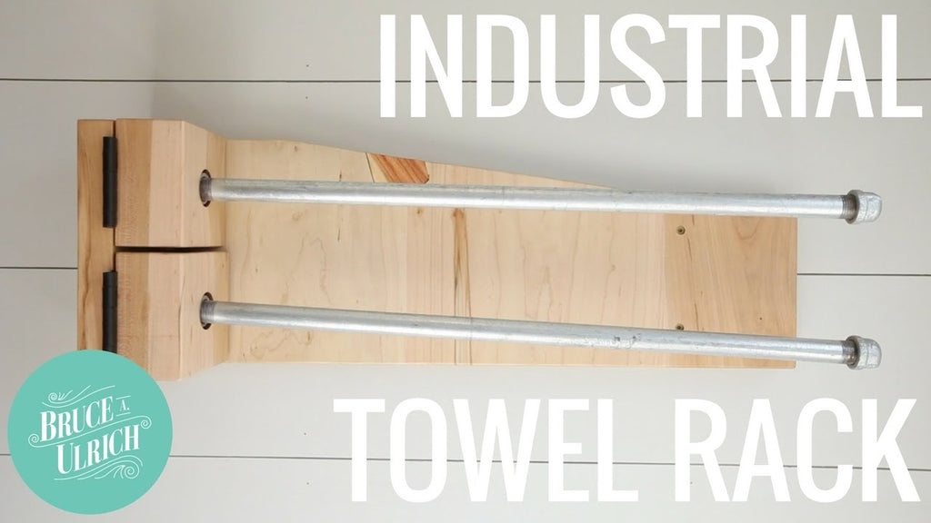 Metal and Wood Towel Rack with Swinging Arms // DIY Woodworking by Bruce A