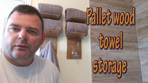 Pallet wood towel shelves by Roomies Garage (3 years ago)