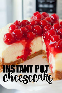 Instant Pot Cheesecake!? Yes! We love making sweets in the instant pot! And this cheesecake recipe is no exception – the result is a rich, creamy, decadent dessert that tastes just as good as a traditionally baked cheesecake