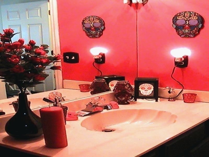 Gratifying Red Bathroom Accessories
