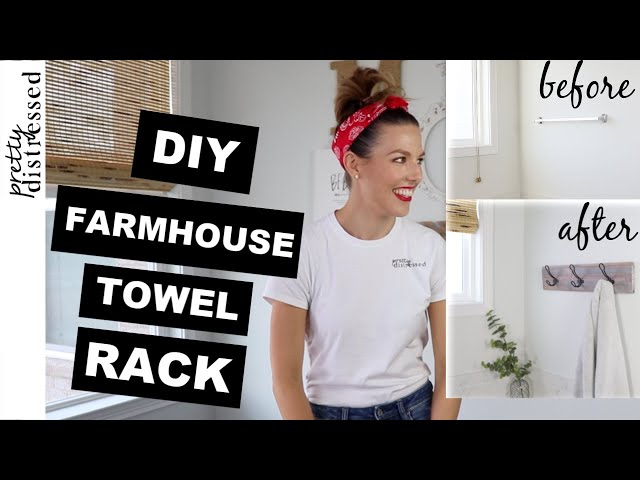 Products used to create a my farmhouse towel rack: Farmhouse black hook -
