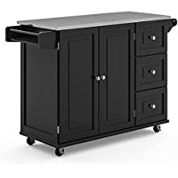 Homestyles Kitchen Cart Rolling Mobile Island Stainless Steel Metal Top only $210.00
