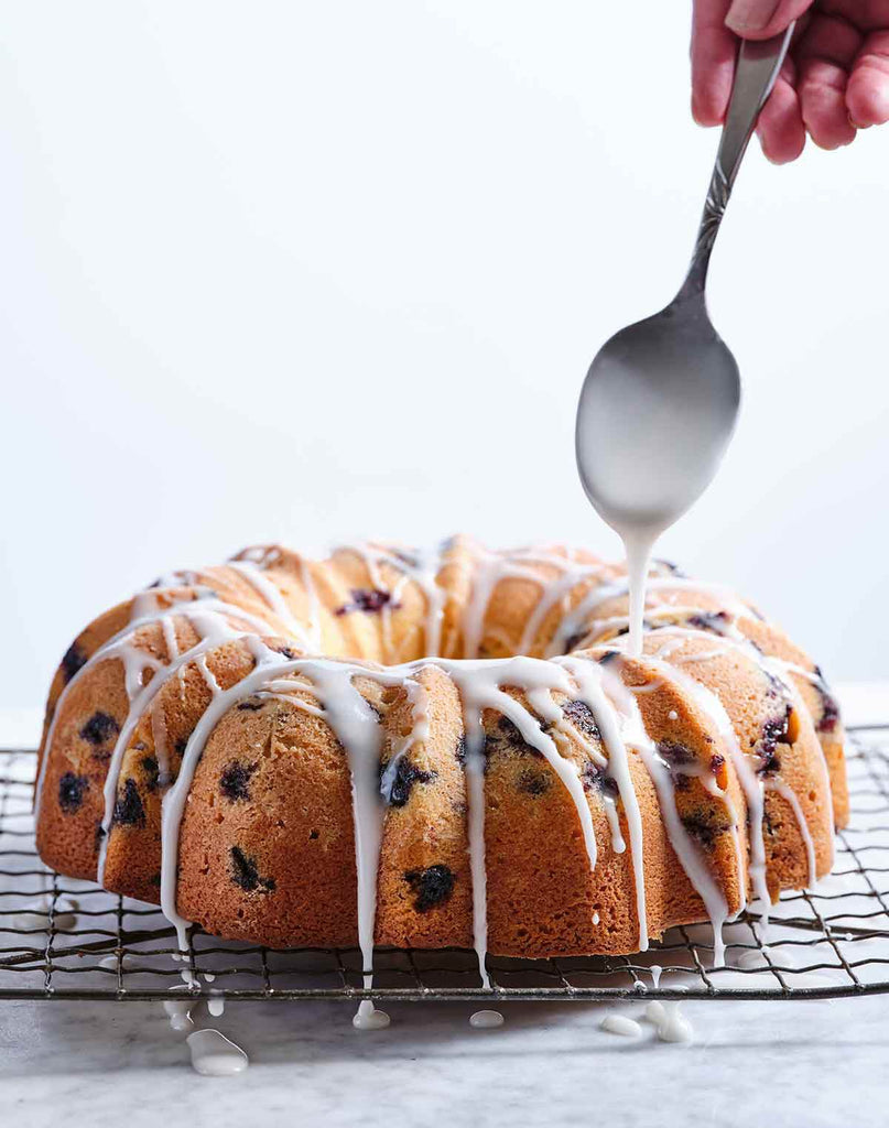 Blueberry Coffee Cake With Lemon Glaze