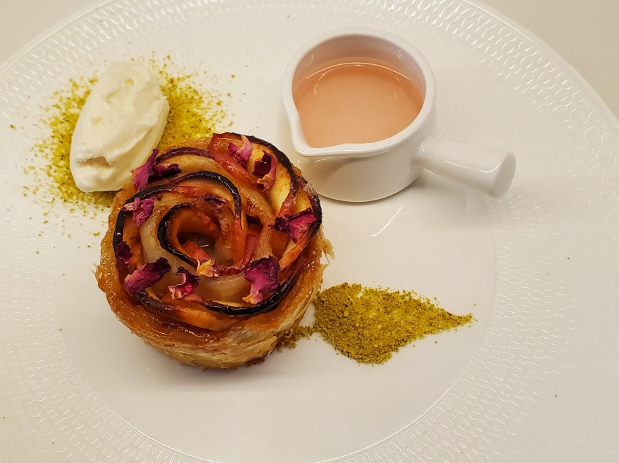 Apple Rose with Rosé Syrup