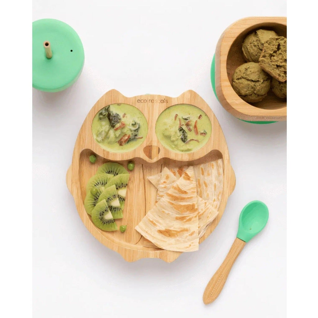Eco Rascals Owl Bamboo Section Suction Plate Gift Set (6 Colours Available)
