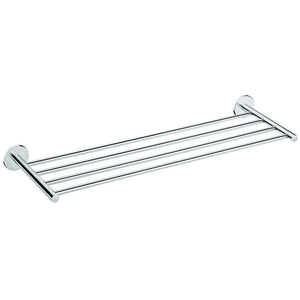Round Self-Ahdesive 24 in. Towel Rack Bathroom Storage Shelf Holder Chrome