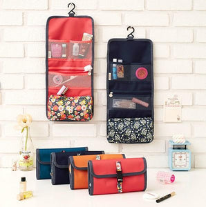 Hanging Cosmetics Foldable Makeup Bag Toiletries Pockets Compartment Travel Organizer Storage Bag