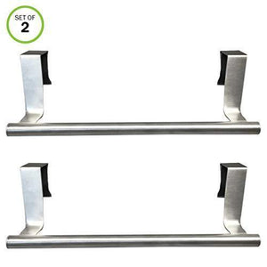 Evelots Towel Bars-Kitchen-Bathroom-in or Out Cabinet Door-Stainless -Set of 2