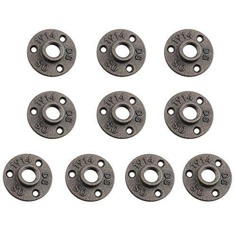1/2 Cast Iron Floor Flange, Urbest Industrial Steel Fixed Base Internal Flanges Pipe Fitting With Threaded Hole For Industrial Pipe, Furniture And Diy Decoration (1/2 Inch)