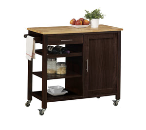 Michael Anthony Furniture Alberta Kitchen Cart With Wood Top on Sturdy Casters