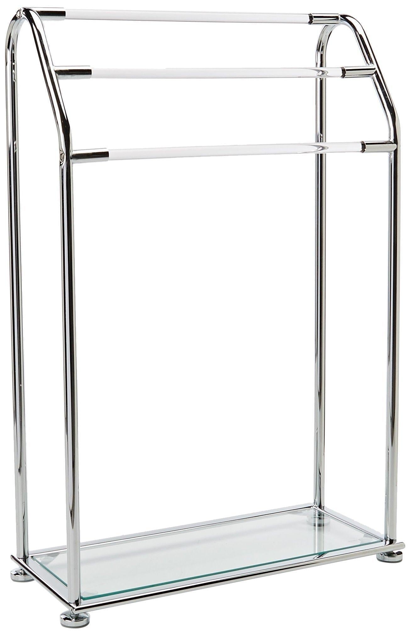Organize It All 3 Bar Bathroom Towel Drying Rack & Holder with Shelf , Chrome