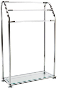 Organize It All 3 Bar Bathroom Towel Drying Rack & Holder with Shelf , Chrome