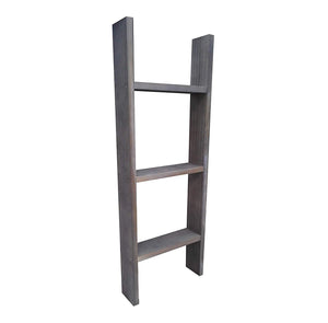 FixtureDisplays 5-Foot Rustic Farmhouse Blanket Ladder, Wall-Leaning Decorative Wood Ladder, Ladder-Style Pine Wood Blanket Rack 18816-5FT