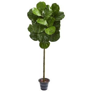 4’ Fiddle Leaf Artificial Tree With Decorative Planter