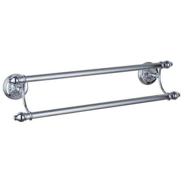 GM Luxury Lexington 22.6" Wall Double Towel Bar Holder Hanger Bath Towel Rack, Brass