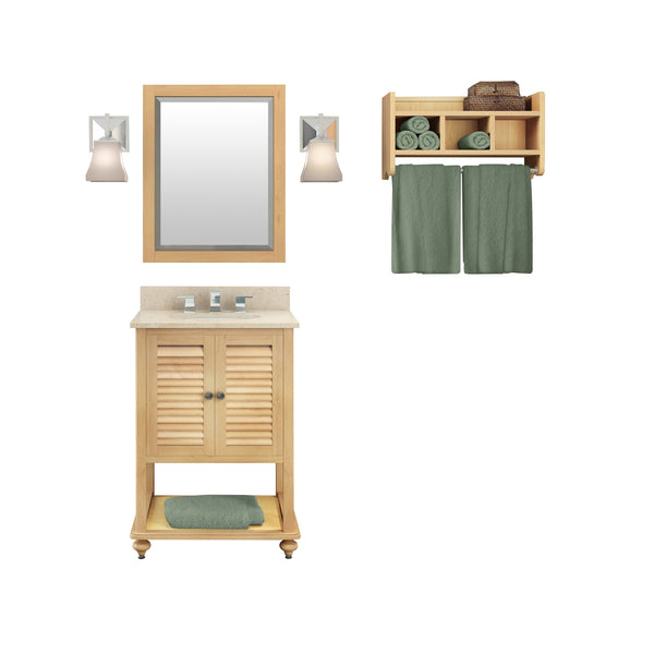 Gallina Natural Bath Vanity Set with Shelf/Mirror