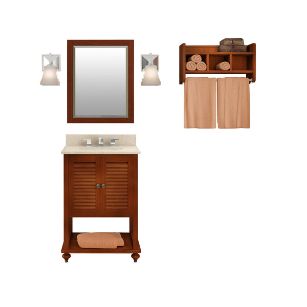 Gallina Chestnut Bath Vanity Set with Shelf/Mirror