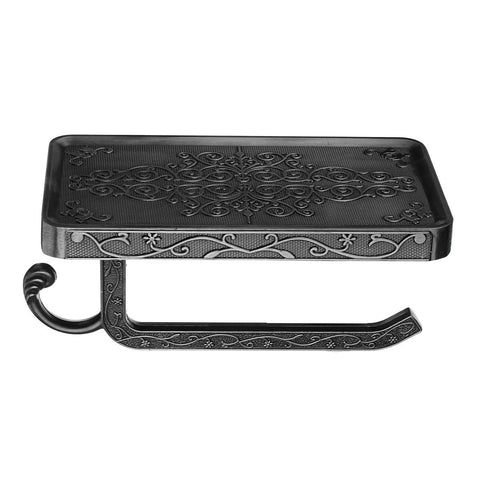 Antique Carved Zinc Alloy Bathroom Paper Mobile Phone Holder With Shelf Bathroom Towel Rack Toilet Paper Holder Tissue Boxes