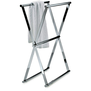 DWBA Standing Folding Chrome Towel Bath Rack Stand Double Bar Towel Holder 23.6"