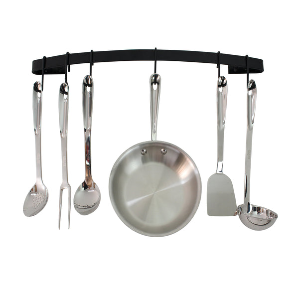 Designer Curved Wall Rack Utensil Bar w Hooks - Accent Colors - Enclume Design Products