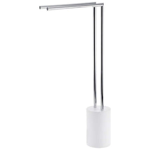 DWBA Stone Standing Towel Rack Stand Bar 2-tier Double Bar Holder Chrome, White