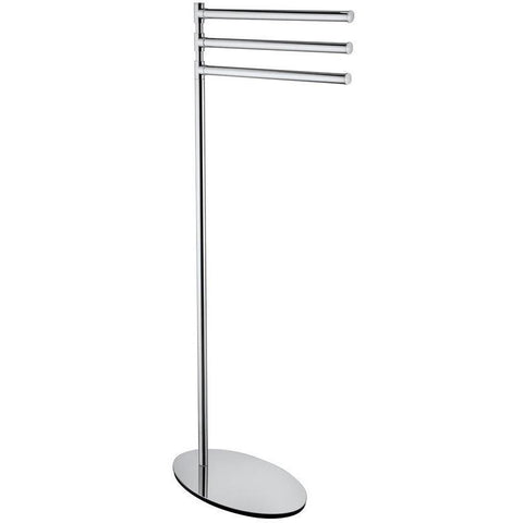 BA Elle Standing 3-Tier Bathroom Towel Bar Rail Rack Towel Holder - Brass