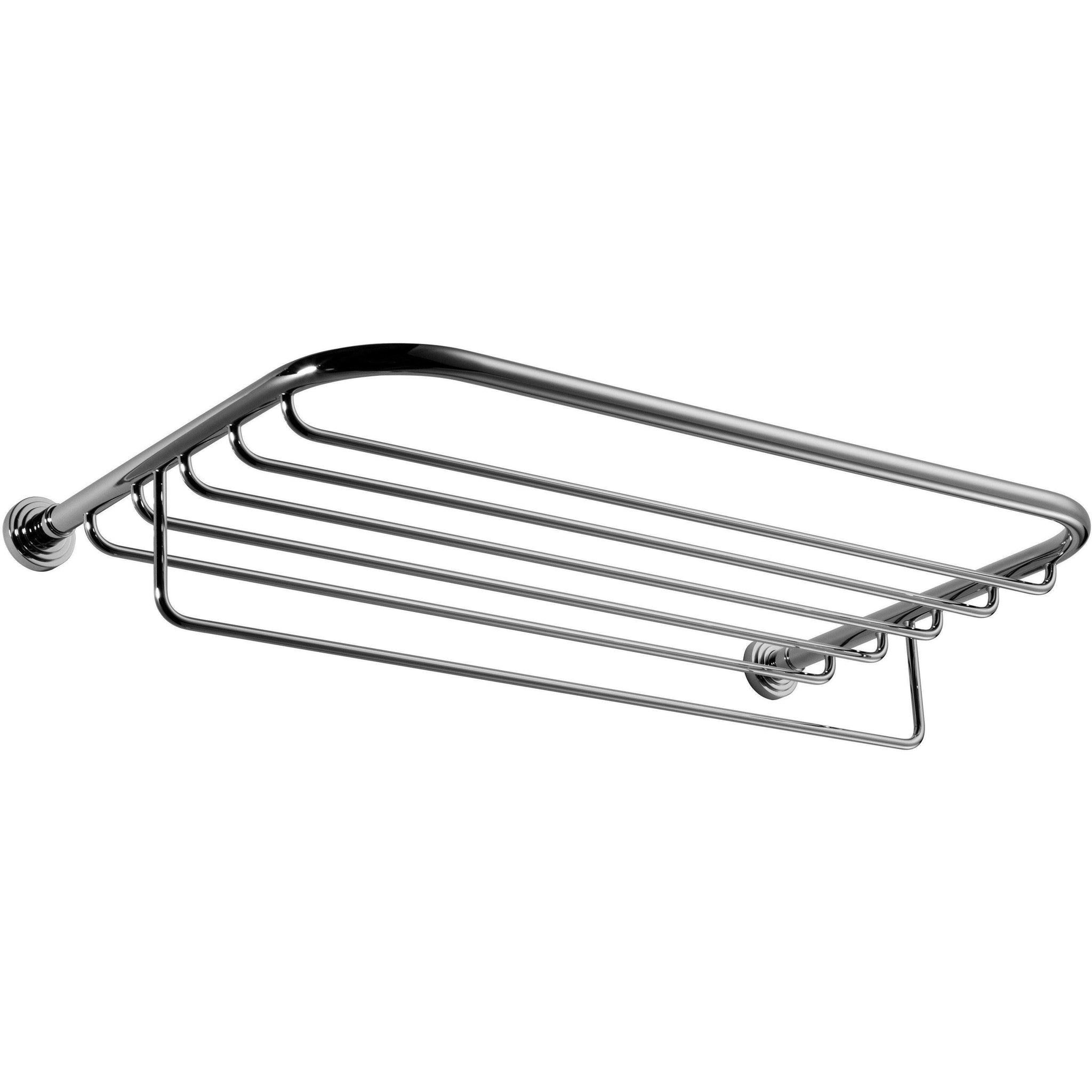 Scala Wall 23.2" Towel Rack Bath Storage Shelf With Towel Bar Rail, Solid Brass