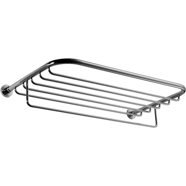 Scala Wall 23.2" Towel Rack Bath Storage Shelf With Towel Bar Rail, Solid Brass