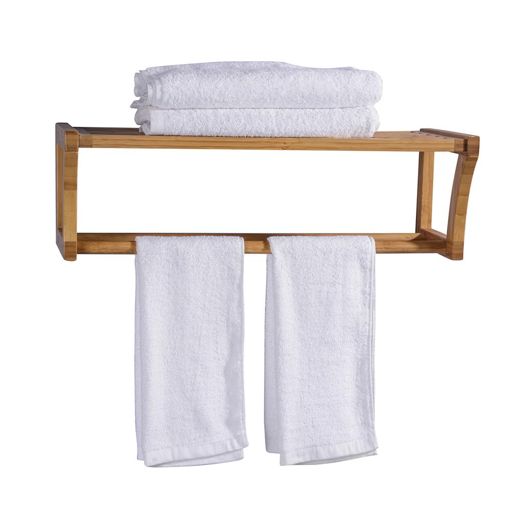 25" Bamboo Wall Mount Towel Rack