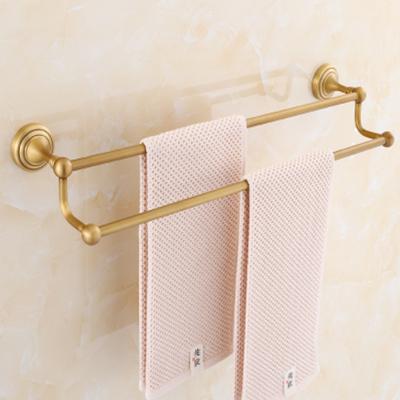 Hongdec Luxury brass Bronze gold Wall Mount Bathroom Accessories Towel rack Holder Storage set