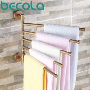 Antique Brass Towel Rod The Bathroom Towel Rack 5 Bar Towel Rod Folding Movable Bath Towel Bar B88015