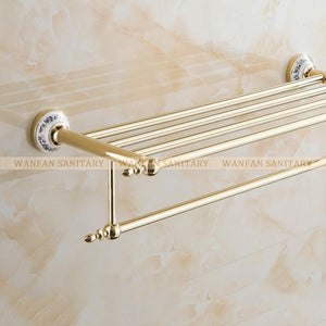 Arrival Luxury Bathroom Accesseries High Quality Chrome Finish Bath Towel Shelves Towel Rack Towel Bar Bath Hardware St6312
