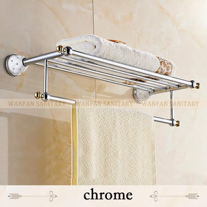 Arrival Towel Racks Luxury Bathroom Accesserries High Quality Golden Finish Bath Towel Shelves Towel Bar Bath Hardware 5212