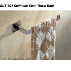 1pcs SUS 304 Stainless Steel Single Towel Bar Towel Rack Holder In The Bathroom Wall Mounted Towel Ring Free Shipping