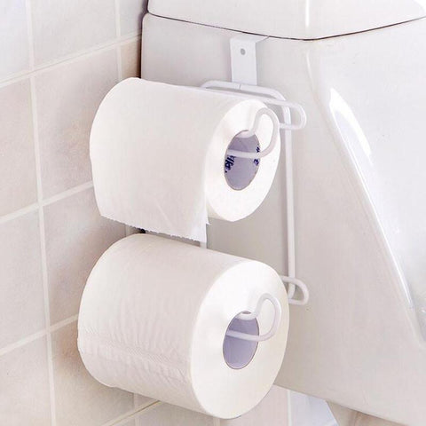 1 Pc Stainless Steel Back Bathroom Paper Towel Rack Spray Painting Door UType Double Hooks Toilte Products Hardware Accessory