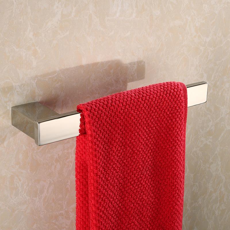 1pcs Free shipping SUS 304 stainless steel Single towel bar square towel rack in the bathroom wall mounted towel holder