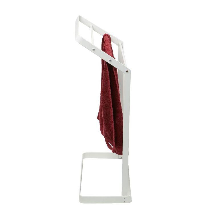 3 Tier Bath Towel Bar Stand Alone Bathroom Rack, Drying Stand, Towel Valet Holder